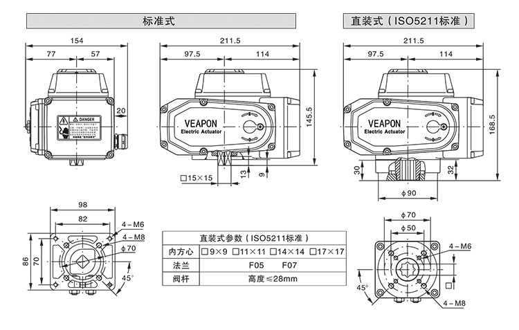 VEAPON電動絲口球閥結(jié)構(gòu)圖