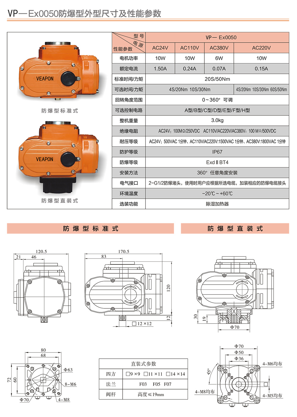 VEAPON防爆電動執(zhí)行器選型